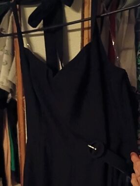 Francesca's Collections Black Jumpsuit with Belt